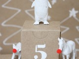 Diy Advent Calendar With White Painted Animals