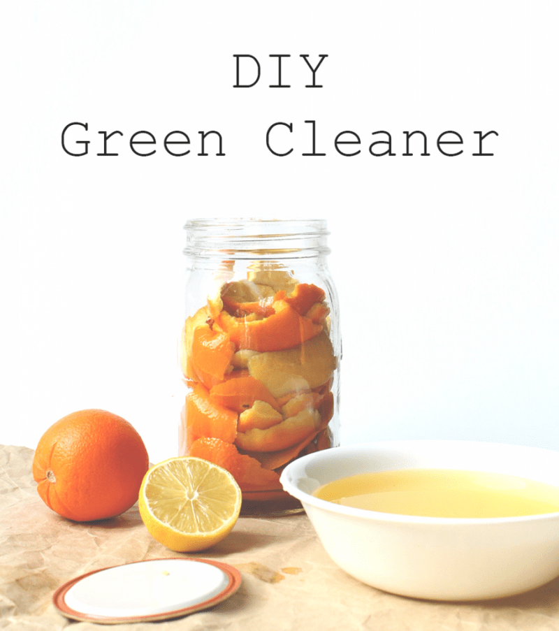 DIY cleaner with various citrus zest