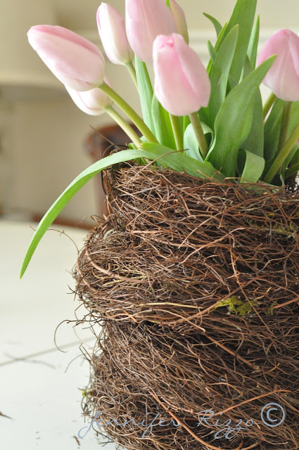 Diy Birds Nest Vase As An Easter Centerpiece