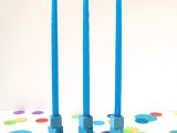 Diy Blue Mini Taper Candle Holders