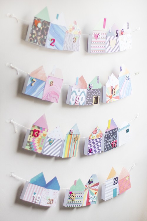 DIY Bold Paper Houses Advent Calendar