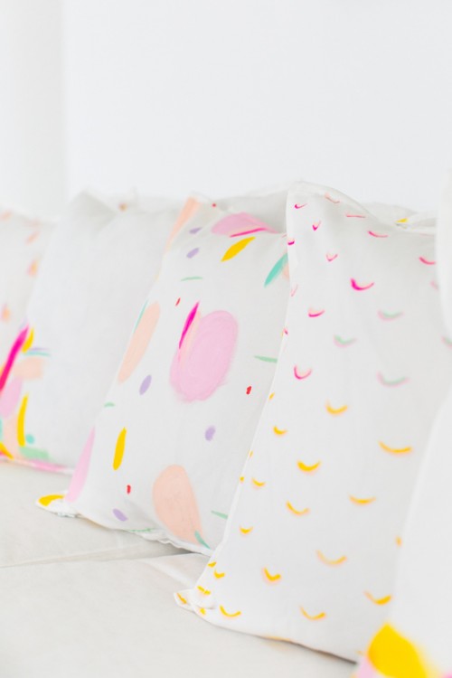DIY Bright Patterned Throw Pillows