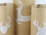 Diy Burlap Candleholders With A Deer Pattern