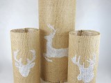 Diy Burlap Candleholders With A Deer Pattern