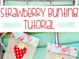 strawberry burlap bunting