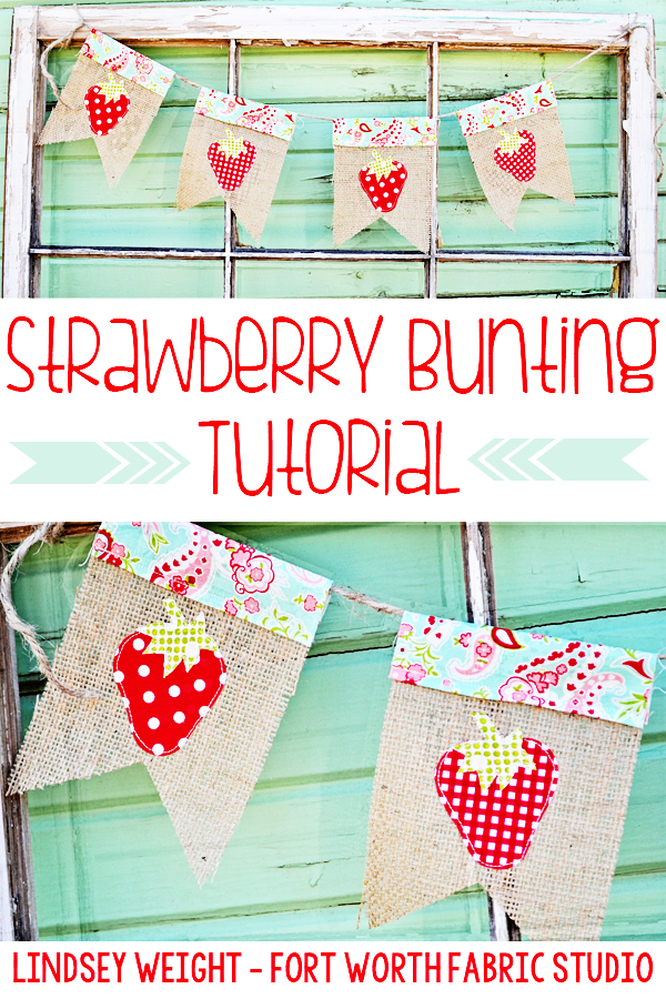 strawberry burlap bunting