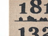 burlap house and number canvas
