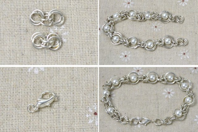 Diy Byzantine Chainmail Bracelet With Pearl Beads
