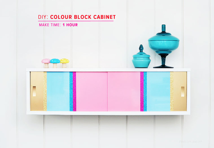 color blocked cabinet