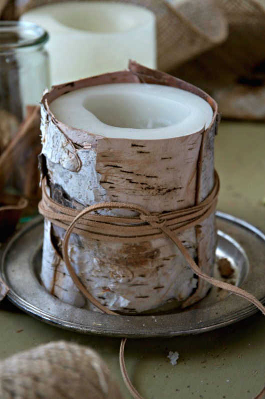 birch bark candle