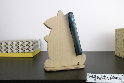 DIY Cardboard Squirrel Tablet Stand