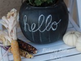 Diy Chalkboard Pumpkin Planter