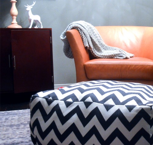 DIY Chevron Pouf And Dog Bed In One