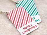 red and green gift tags