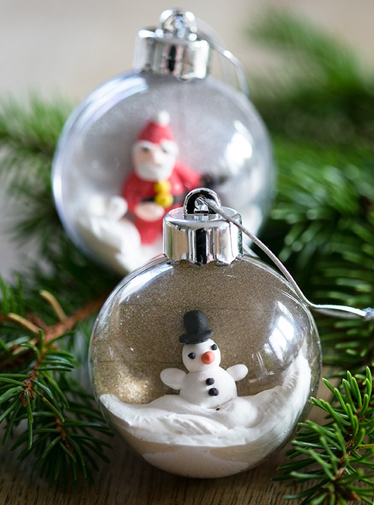 Picture Of diy christmas ornaments of plastic baubles  1