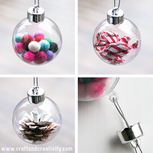 Picture Of diy christmas ornaments of plastic baubles  4