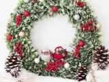 diy-christmas-wreath-with-holly-and-small-ornaments-1