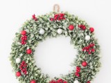 diy-christmas-wreath-with-holly-and-small-ornaments-5