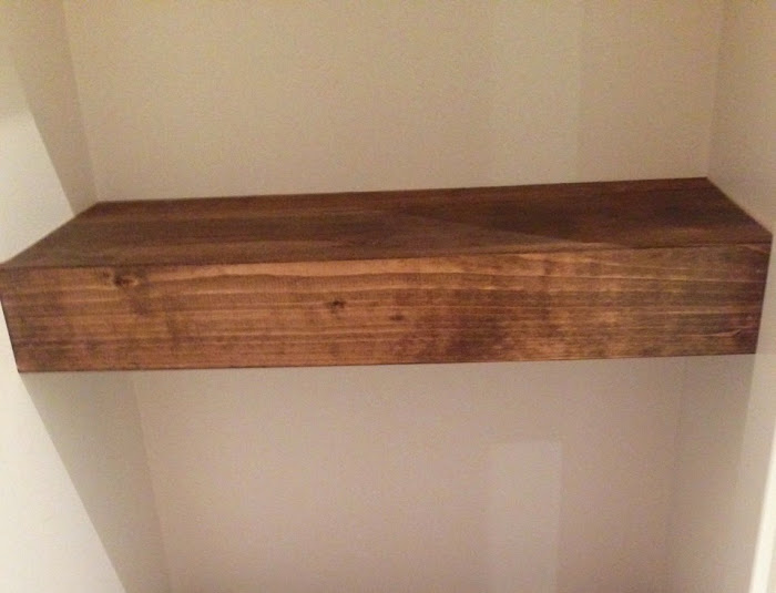 Diy chunky stained wooden shelves  5