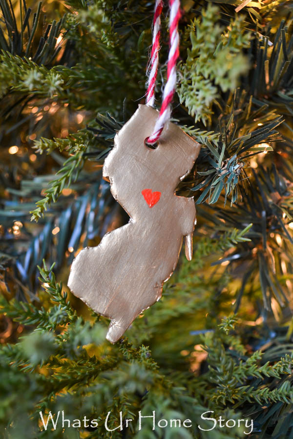 Diy clay state christmas ornaments  1