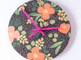 Diy Clock Covered With Wrapping Paper