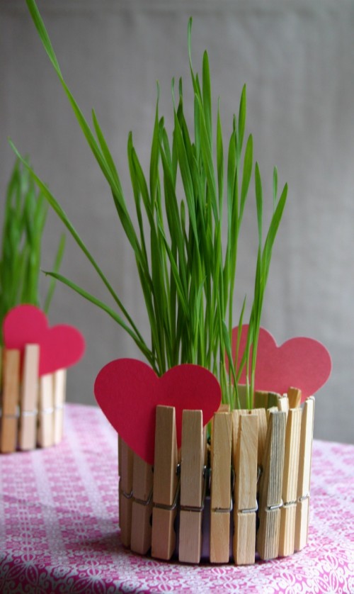 DIY Clothespin Planter and Candle Holder