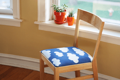 furniture fabric with a cloud print