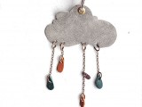 rainy cloud key chain