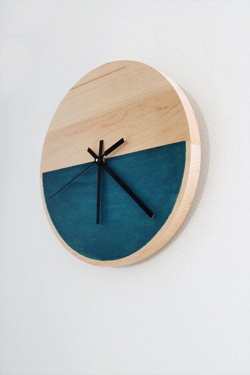 Diy Color Block Clock Of Wood