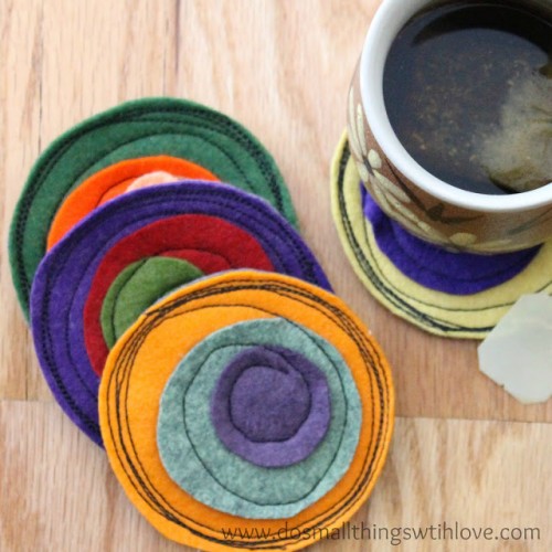 Diy Colorful Felt Coasters As A Mothers Day Gift