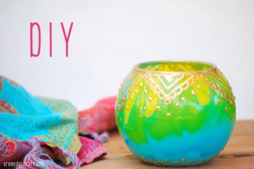DIY Moroccan Style Colorful Candle Holders
