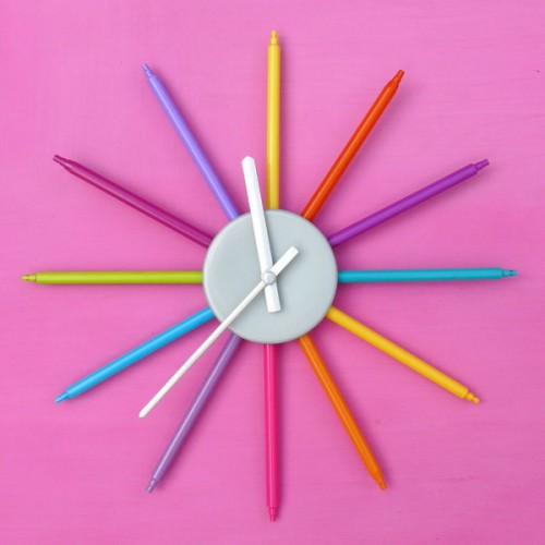 DIY Colorful Wall Clock For A Kids Room