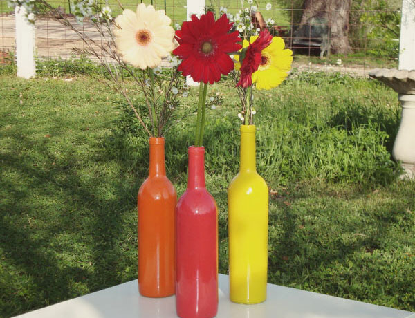 Diy Colorful Wine Bottle Centerpieces