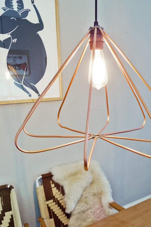 Diy Copper Geometric Pendant Lamp