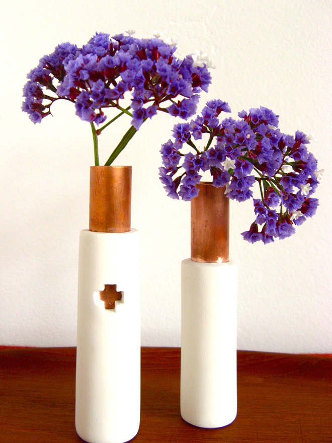 copper pipe vase