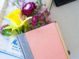 floral book arrangement