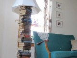 lamp base from old books