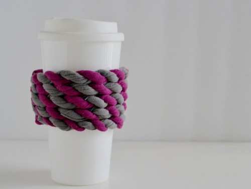 Easy DIY Cup Cozy Of An Old Tee
