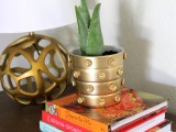 Diy Decorated Gold Planter Pot