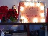 Christmas sign with lights