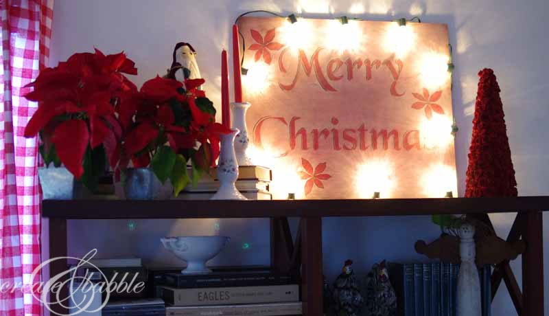 Christmas sign with lights