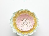 dipped lace doily bowl