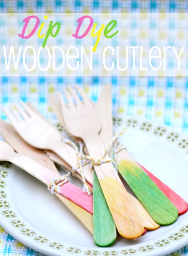 dip dyed wooden cutlery
