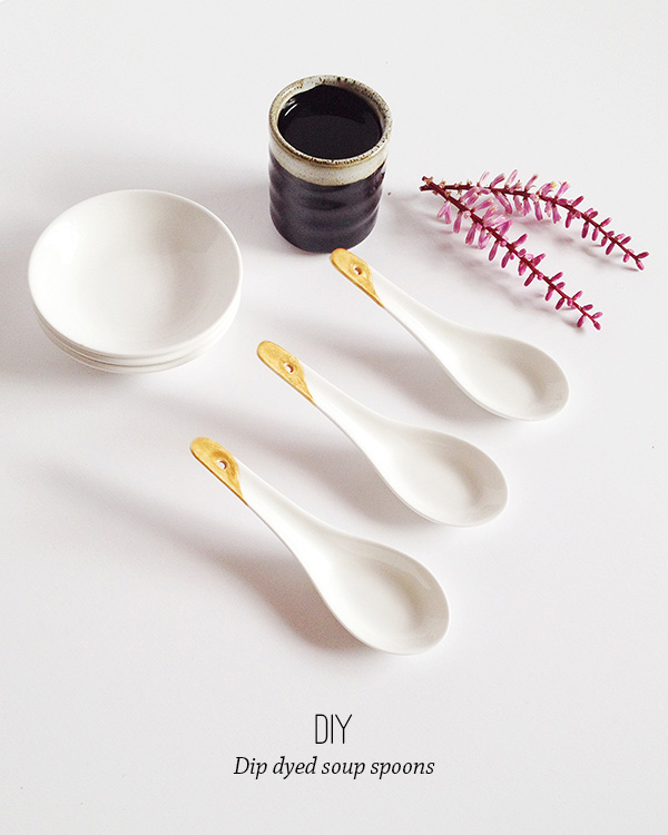 dip dyed soup spoons