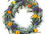 diy-dollar-store-wreath-with-natural-flowers-and-greenery-2