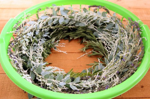DIY Dollar Store Wreath With Natural Flowers And Greenery
