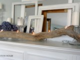 driftwood candleholder for mantel and table decor