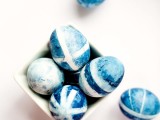 indigo-dyed Easter eggs