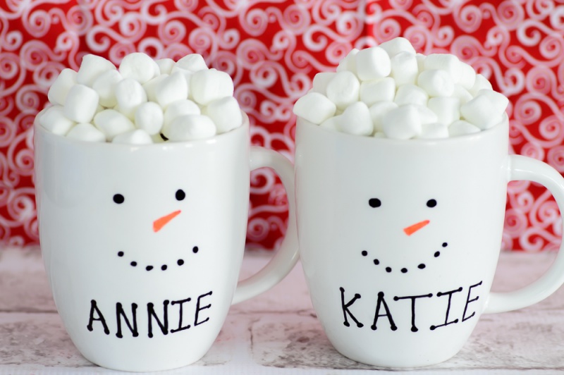 personalized snowman mugs