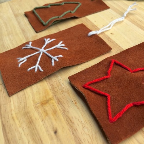 DIY Embroidered Leather Ornaments